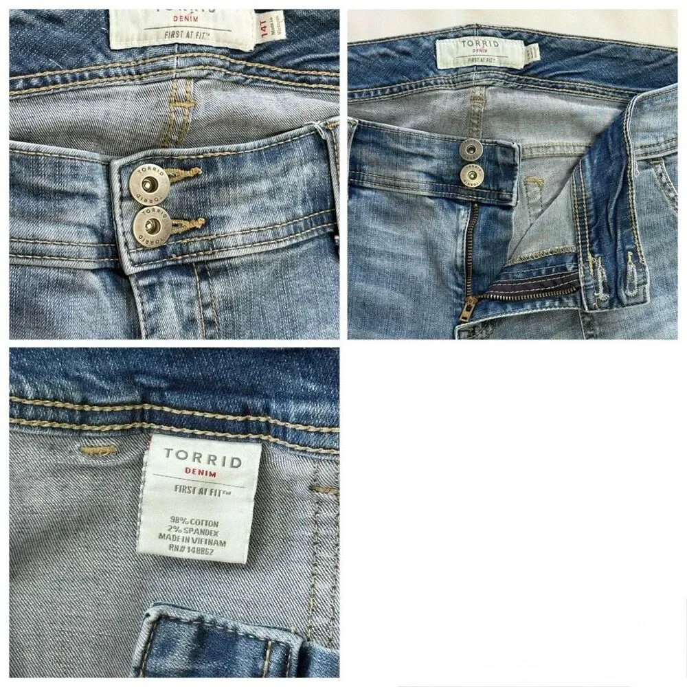 Torrid Vintage Stretch TALL Mid Rise Flare Jeans 33.5” Sz 14T